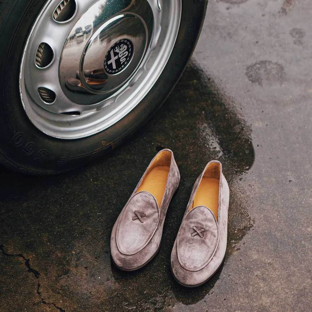 Men's Grigio Suede Milano Loafer From Del Toro Shoes