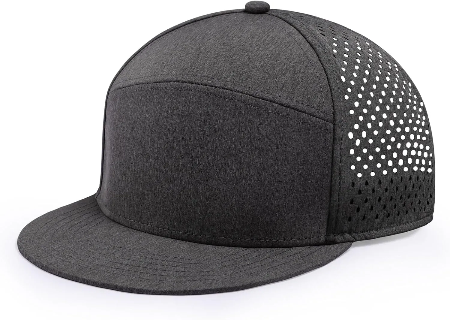 Men's Oversize XXL Flat Brim Baseball Cap Adjustable Performance Snapback Hat Laser Perforated Cap Plus Size for Big Head