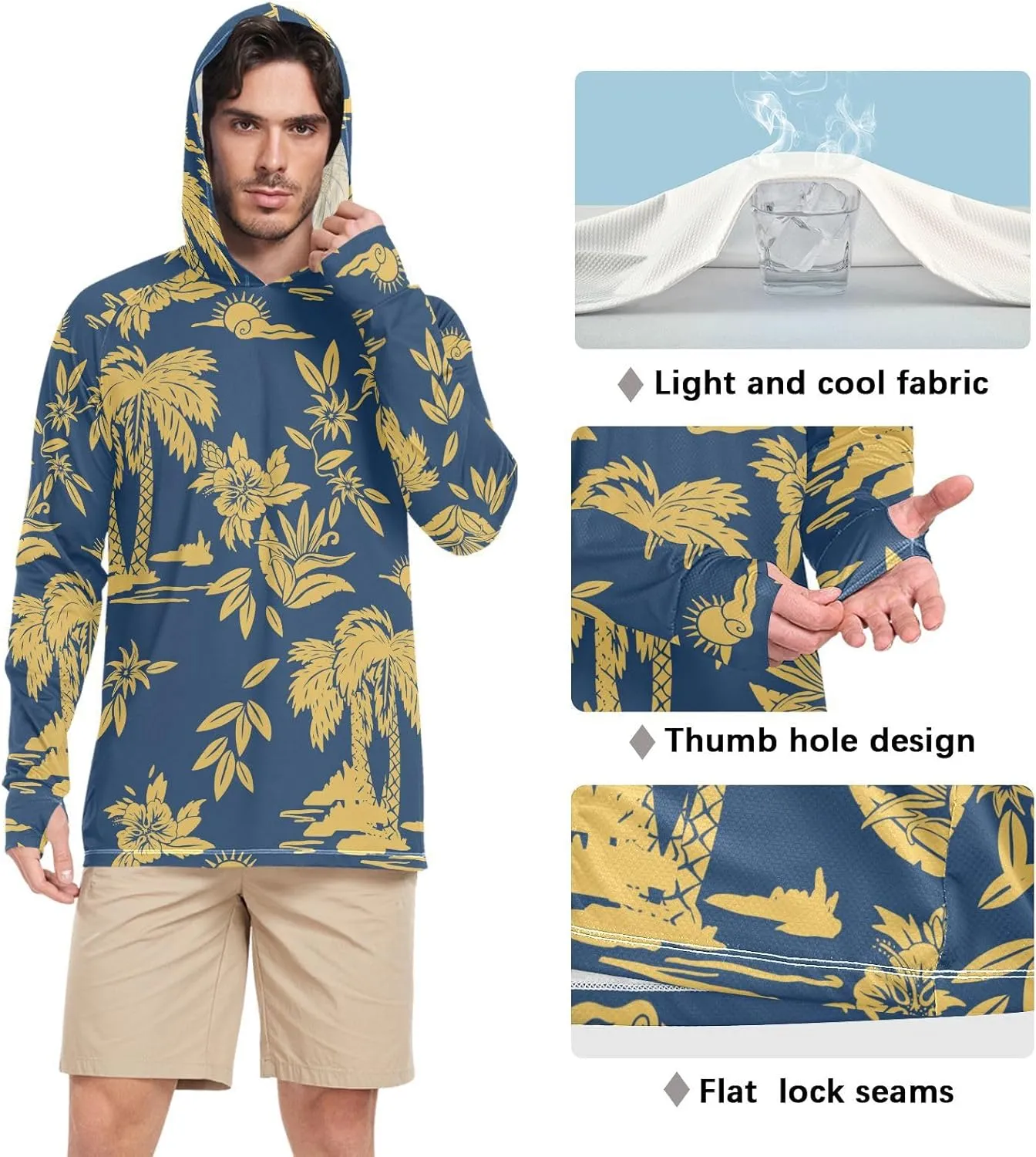 Mens Sun Shirts Protection Long Sleeve Hawaii Tropical UPF 50   Mens Sun Shirts Sailing Shirts Rash Guards Mens