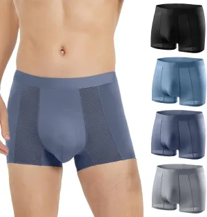 Mens Underwear Boxer Briefs Breathable Boxers for Men Comfortable Lightweight Underwear Built-in with 3D Pouch