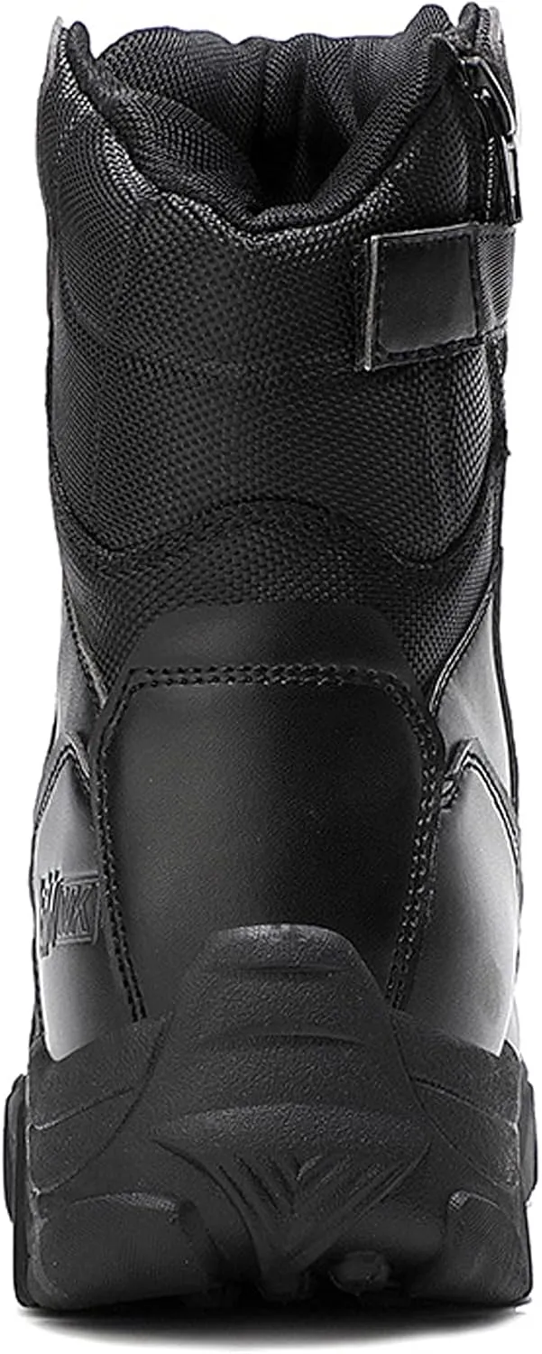 Mens Waterproof Walking Boots Sports Lace-up ​Travel Boots Outdoor Hiking Trekking Backpacking Shoe-Black||EU41/US8