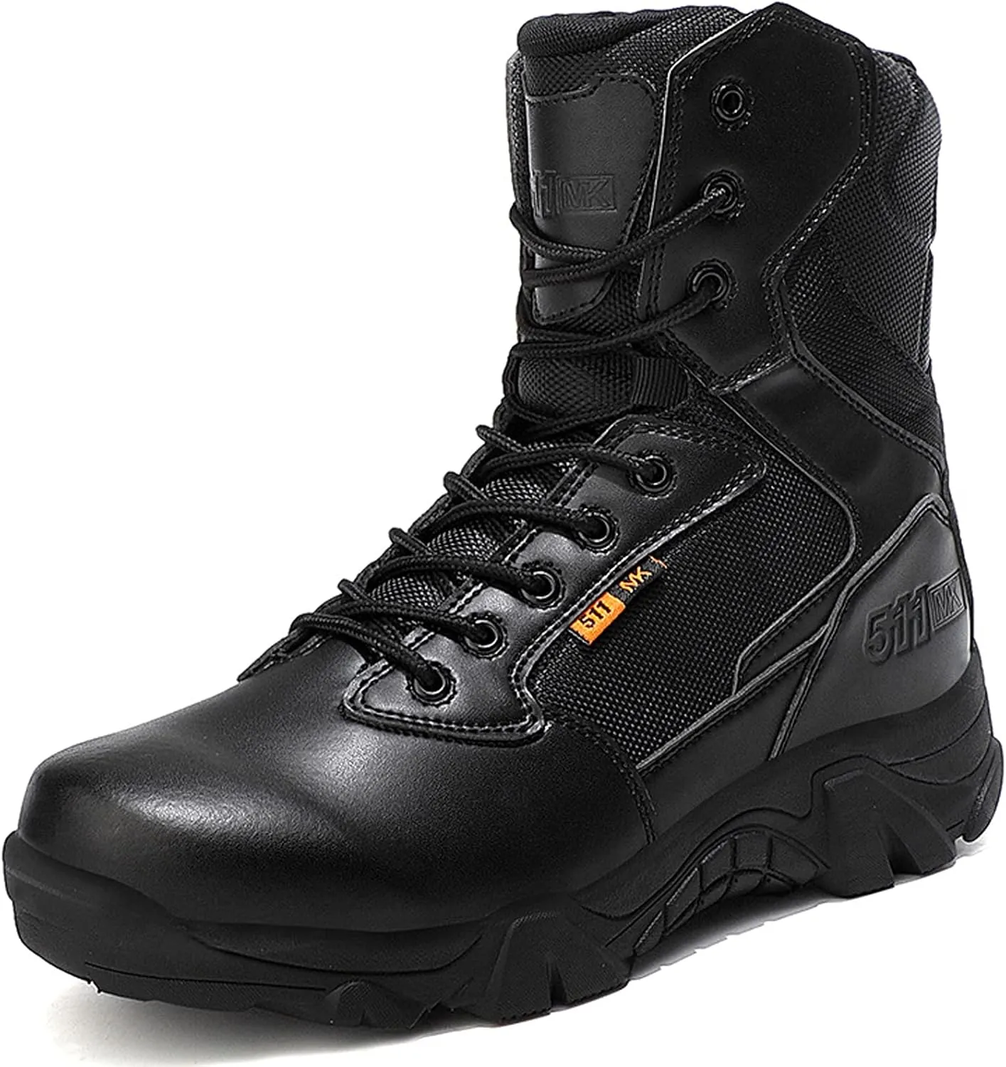 Mens Waterproof Walking Boots Sports Lace-up ​Travel Boots Outdoor Hiking Trekking Backpacking Shoe-Black||EU41/US8