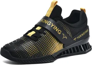 Men's Weightlifting Shoes with Rubber Non-Slip Sole Deadlift Fitness Cross-Trainer Sneakers for Weight Training Weightlifting and Strength Training