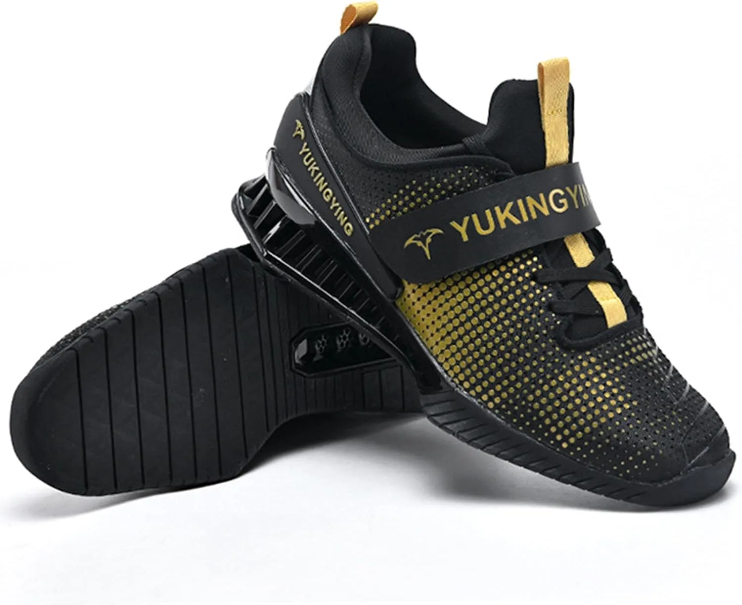 Men's Weightlifting Shoes with Rubber Non-Slip Sole Deadlift Fitness Cross-Trainer Sneakers for Weight Training Weightlifting and Strength Training