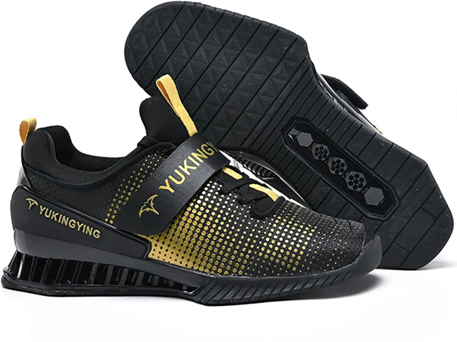 Men's Weightlifting Shoes with Rubber Non-Slip Sole Deadlift Fitness Cross-Trainer Sneakers for Weight Training Weightlifting and Strength Training