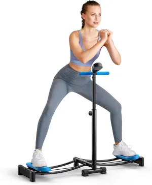 MERACH Ski Machine, Simulated Ski Trainer, Adjustable Height Ski Machine Exercise Equipment for Leg Pelvic Floor Muscle Workout, Fun Cardio Fitness Equipment for Home Full Body Workout (Black)