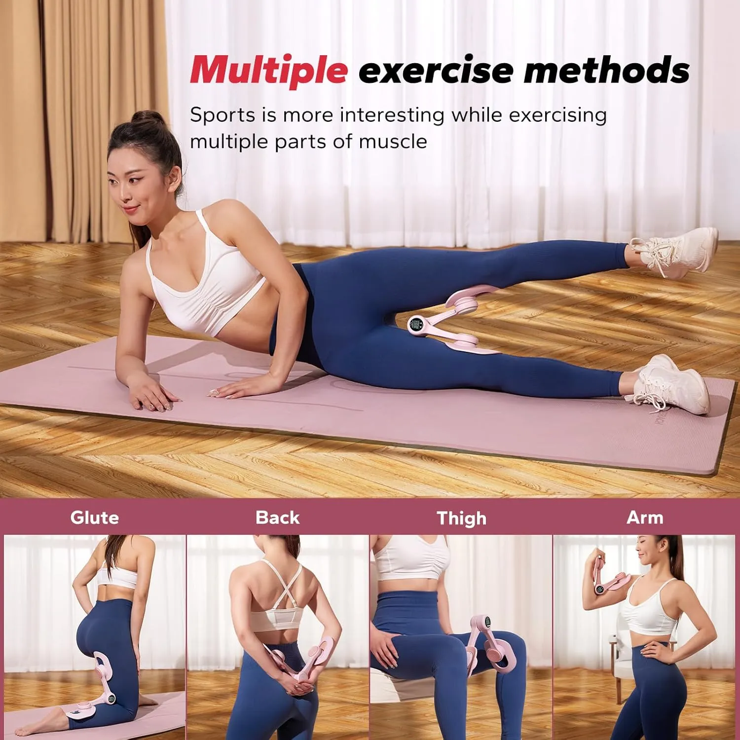 MERACH Thigh Master, Pelvic Floor Exercise Devices with Display Counter, Inner Thigh Exerciser for Women, Home Fitness Equipment for Hip/Leg/Butt
