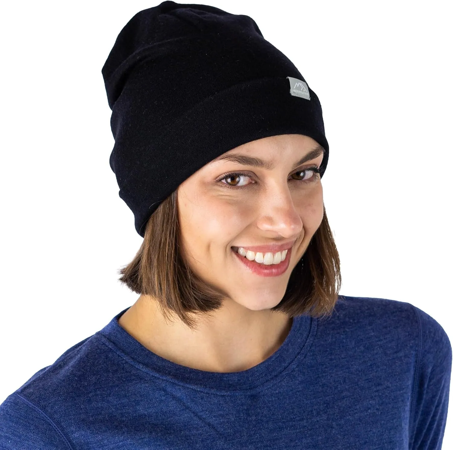 Merino Wool Beanie Men and Women – Cuff Merino Wool Hats for Men and Women - Unisex Adult Beanie Hat and Socks