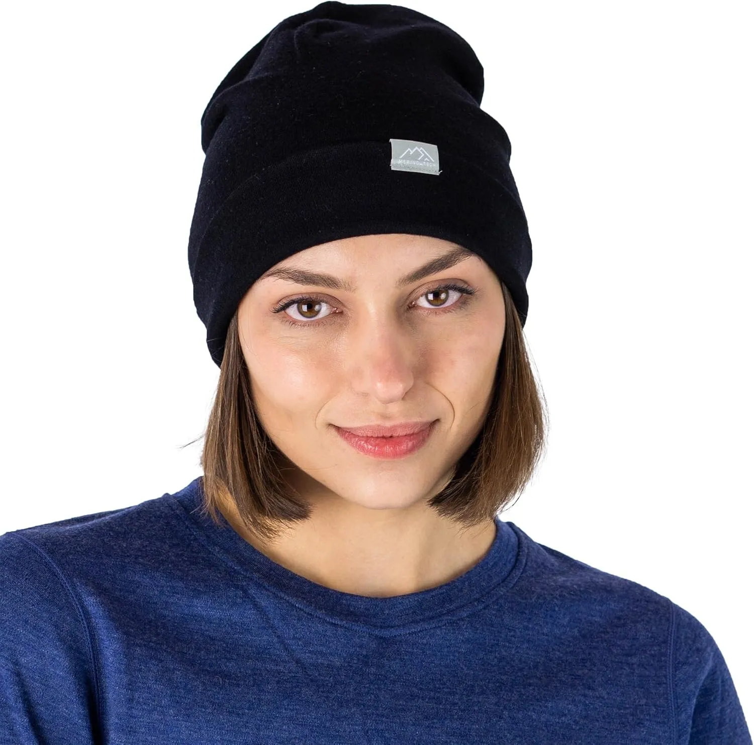Merino Wool Beanie Men and Women – Cuff Merino Wool Hats for Men and Women - Unisex Adult Beanie Hat and Socks