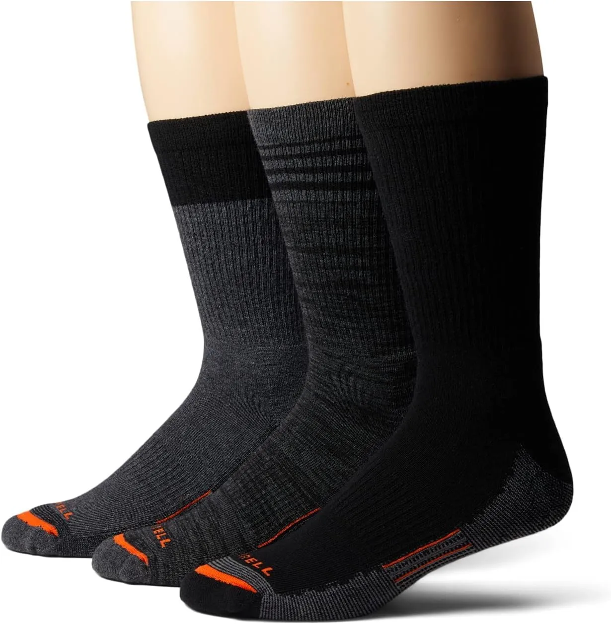 Merrell Men's and Women's Merino Wool Work Socks-3 Pair Pack-Arch Support