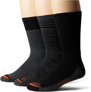Merrell Men's and Women's Merino Wool Work Socks-3 Pair Pack-Arch Support