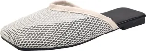 Mesh Flat Slippers for Women, Mesh Slipper for Women, Dressy Slip on for Womens Toe Casual Slingback Flat Mules Women's Fashion Buckle Strap Slide Fishnet Flats Summer Slippers