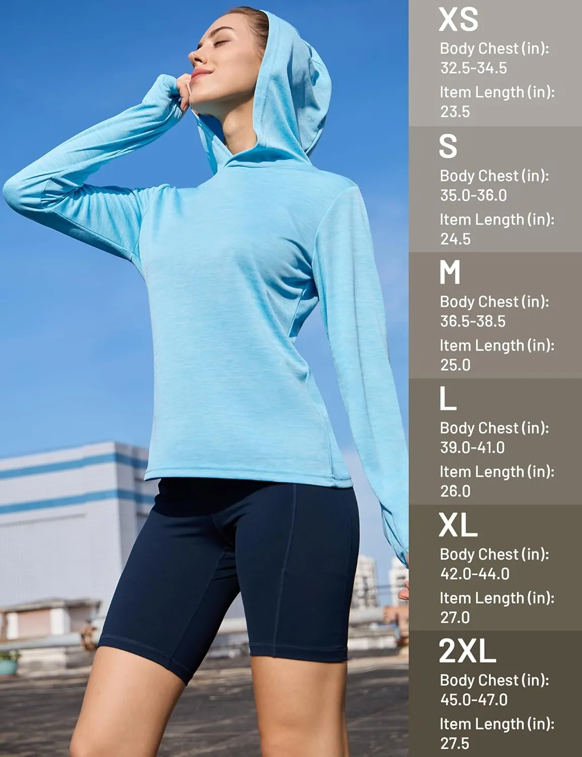 MIER Women's Long Sleeve Workout Shirts Sun Protection Hoodie UPF 50  UV Shirt for Fishing Hiking Running, Lightweight