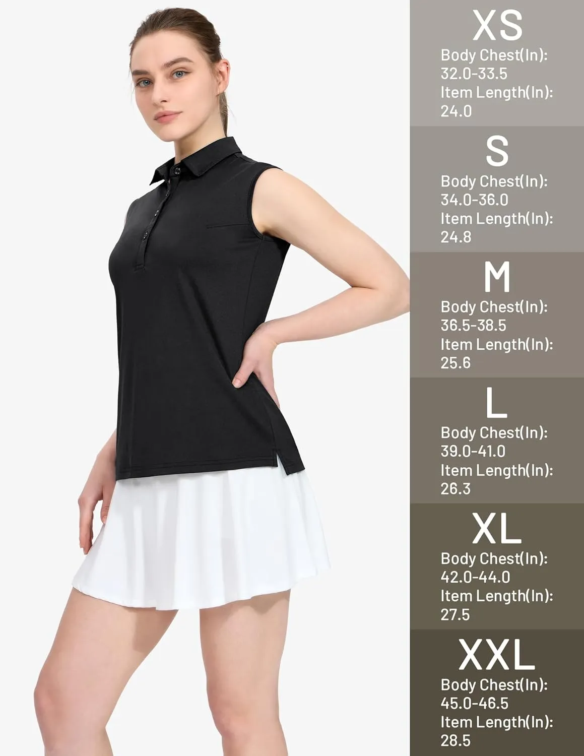 MIER Women's Sleeveless Golf Polo Shirts Athletic Tennis Collared Tank Tops, Quick Dry, UPF 50 