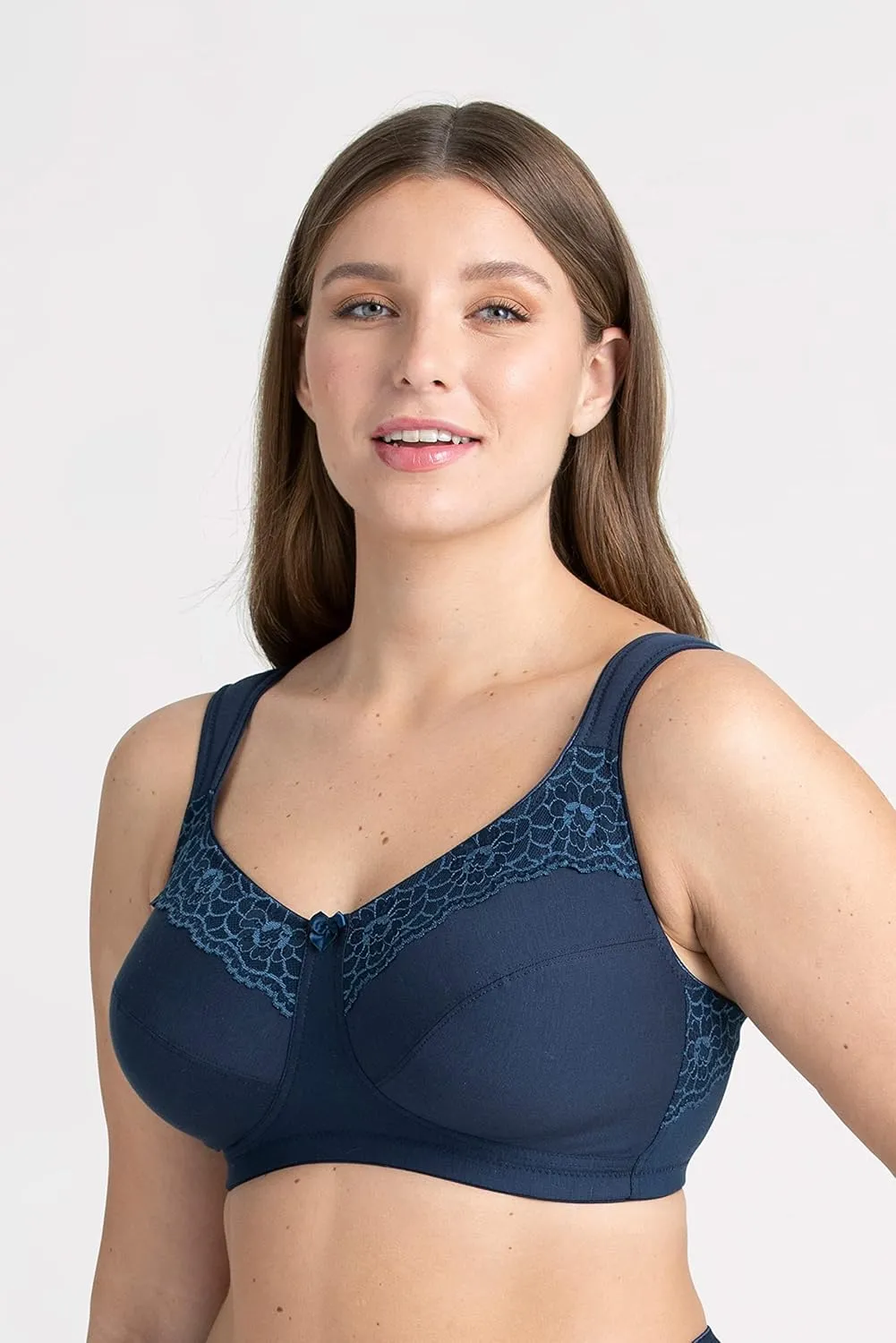 Miss Mary of Sweden Minimizer Non-Wired Unpadded Bra Cotton Now Flat Cup