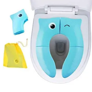 Motherly Perry Porter Travel Friendly Foldable Potty Trainer Seat Cover for Babies Toilet Training (Pink)