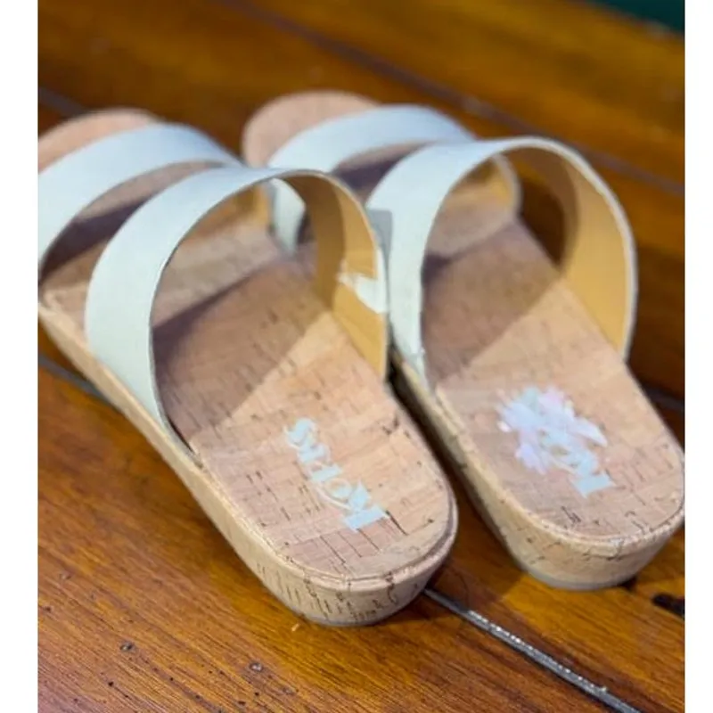 Mule Korks Leather Brown Sandal On Risk-free Knowledgeable Slide 10 Tan Shoe Platform 2-Strap size Women Slip
