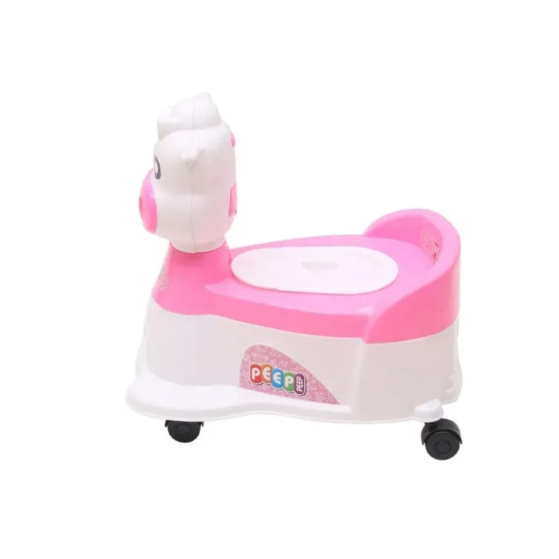 Musical Potty Training Seat - Pink | Easy Grip Handles | Cow Scooter (9 Months - 1.5 Years)