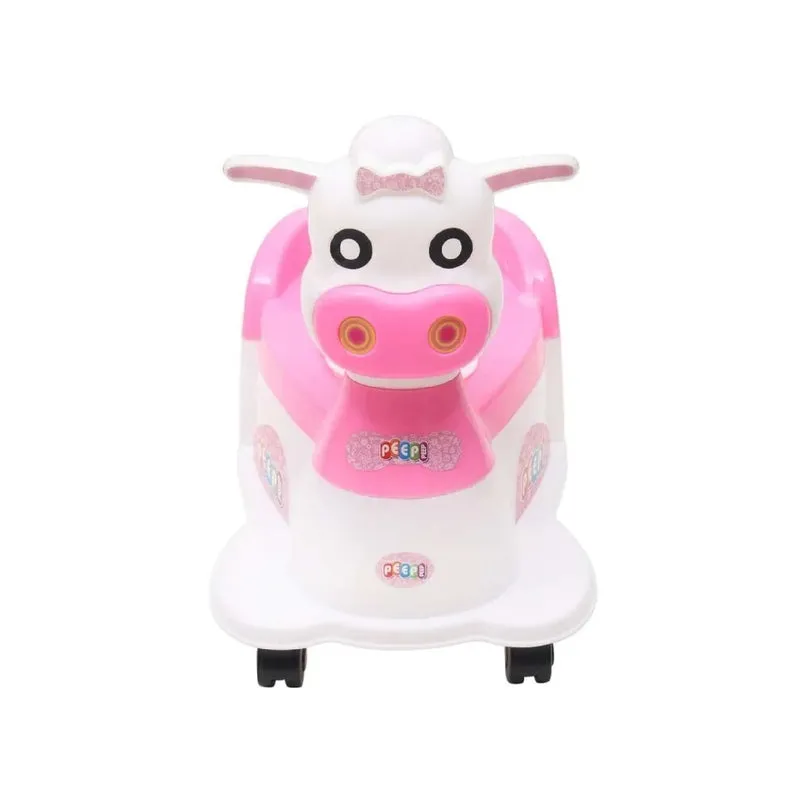 Musical Potty Training Seat - Pink | Easy Grip Handles | Cow Scooter (9 Months - 1.5 Years)