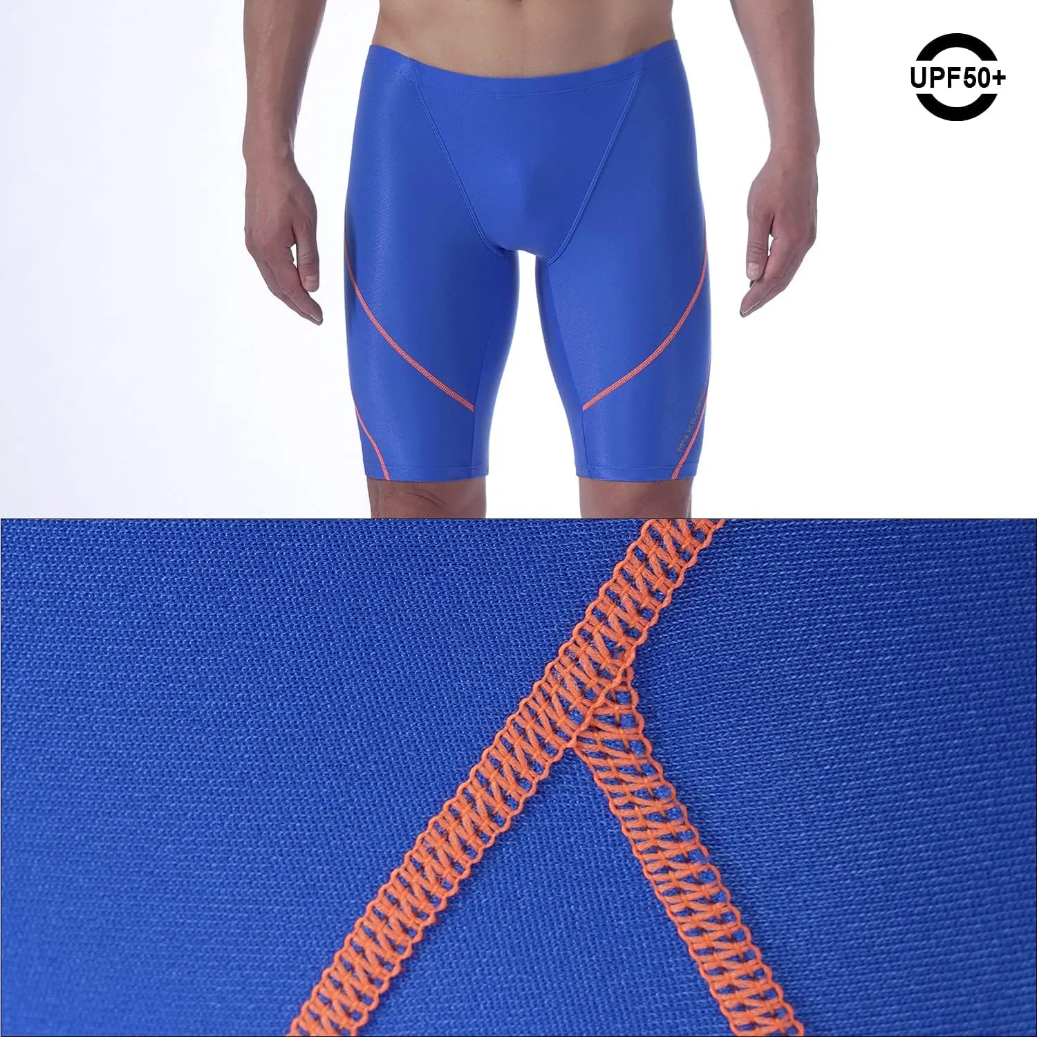MY KILOMETRE Men's Swimsuit Jammer Solid Swim Jammers Endurance Long Racing Training Swimsuit
