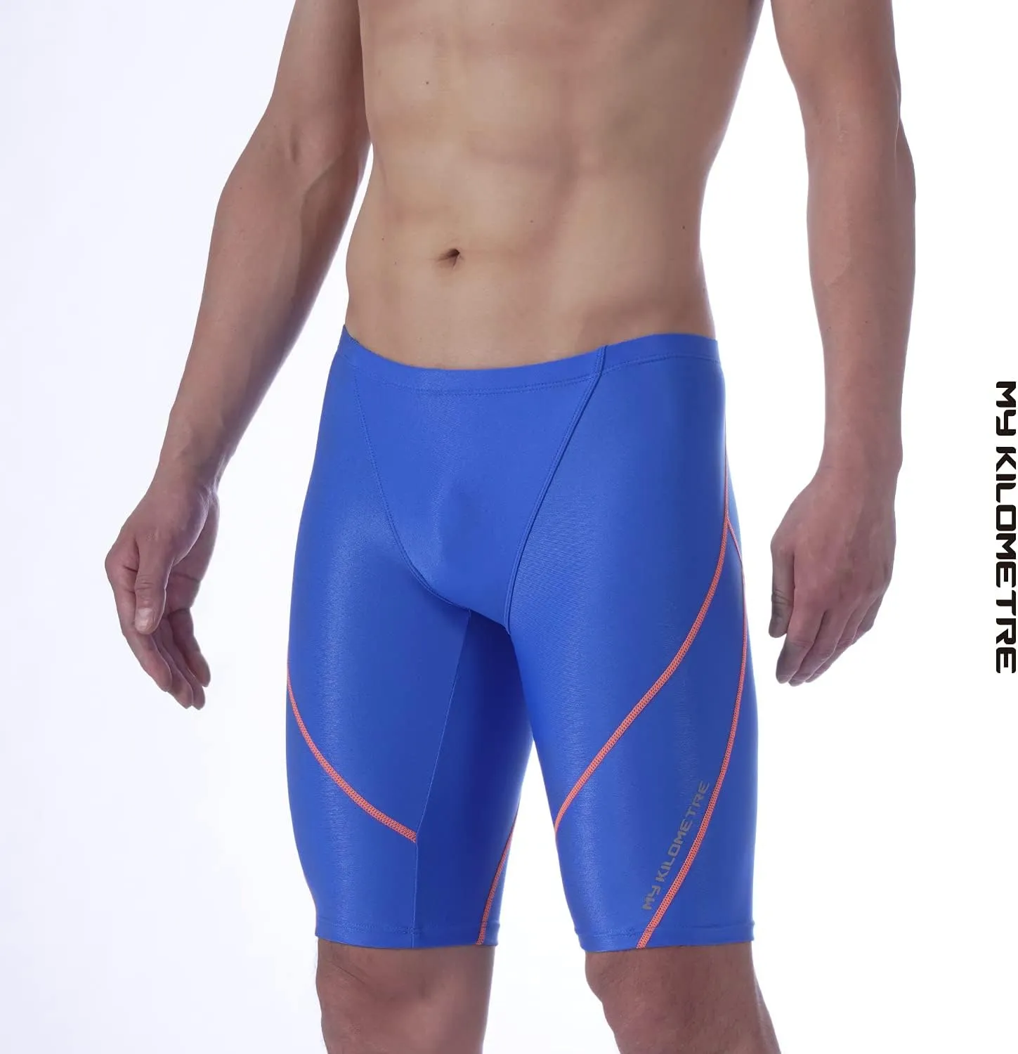 MY KILOMETRE Men's Swimsuit Jammer Solid Swim Jammers Endurance Long Racing Training Swimsuit