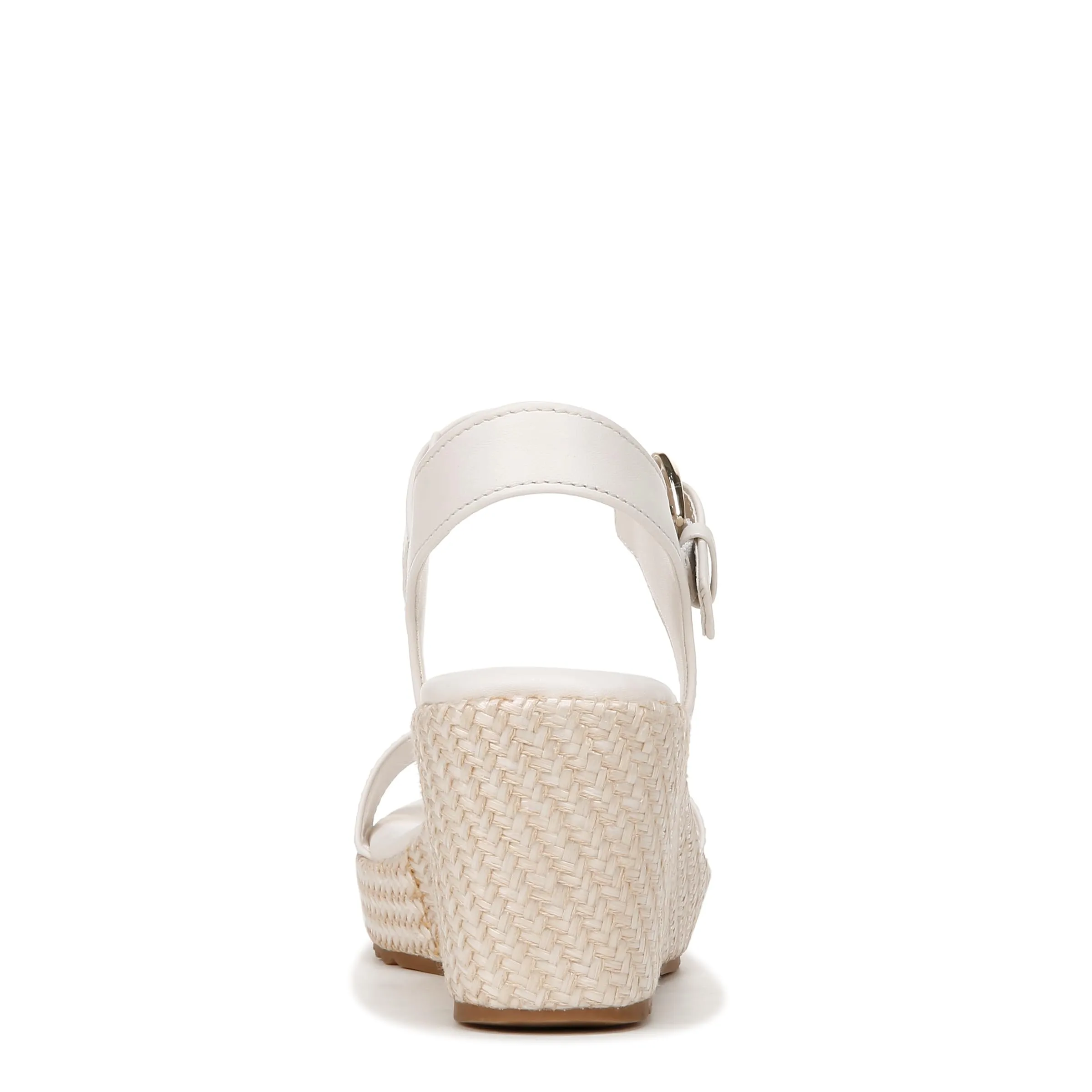 Naturalizer Womens Stella Open Toe Wedge Sandal Warm White Leather 9.5 W