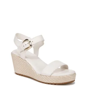 Naturalizer Womens Stella Open Toe Wedge Sandal Warm White Leather 9.5 W