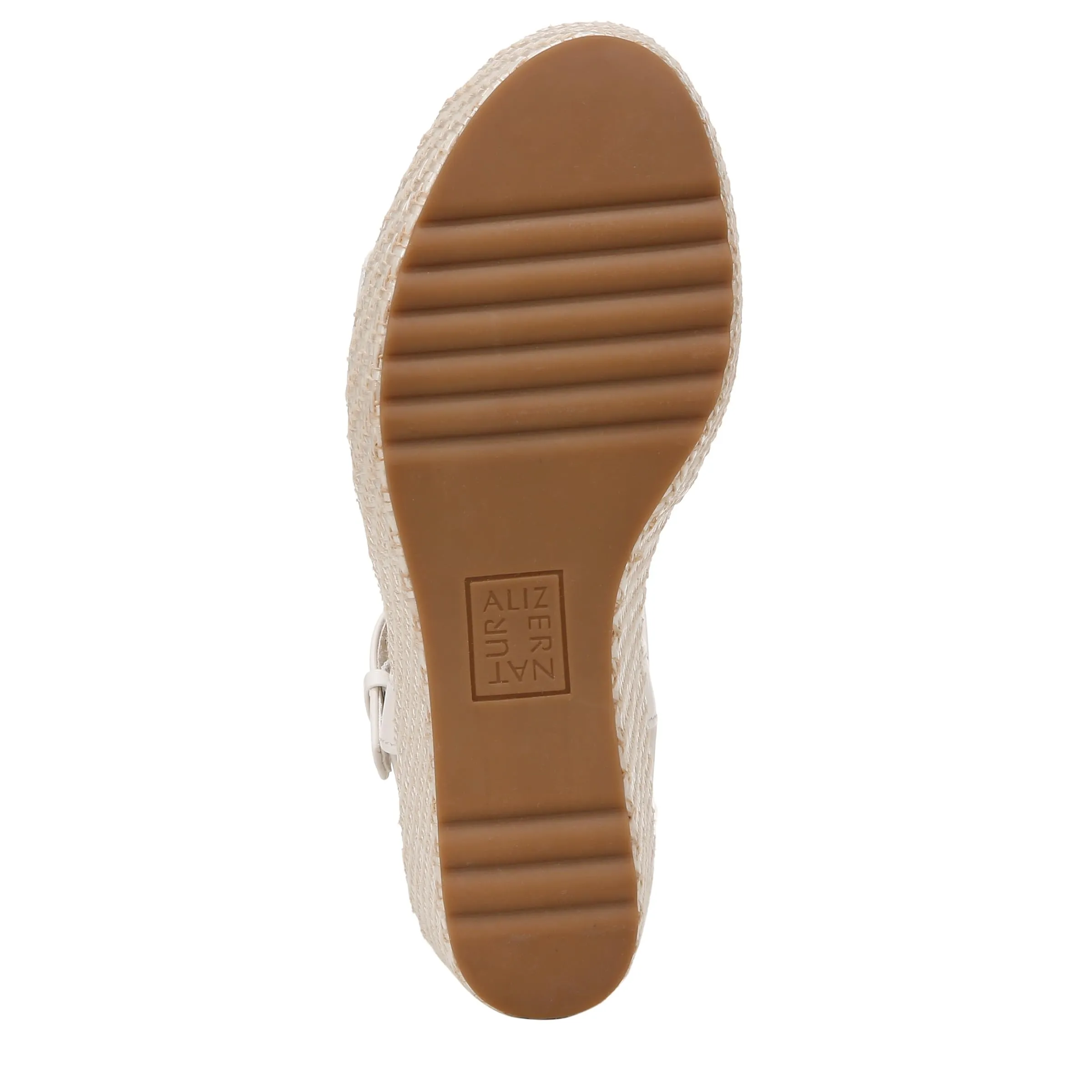 Naturalizer Womens Stella Open Toe Wedge Sandal Warm White Leather 9.5 W