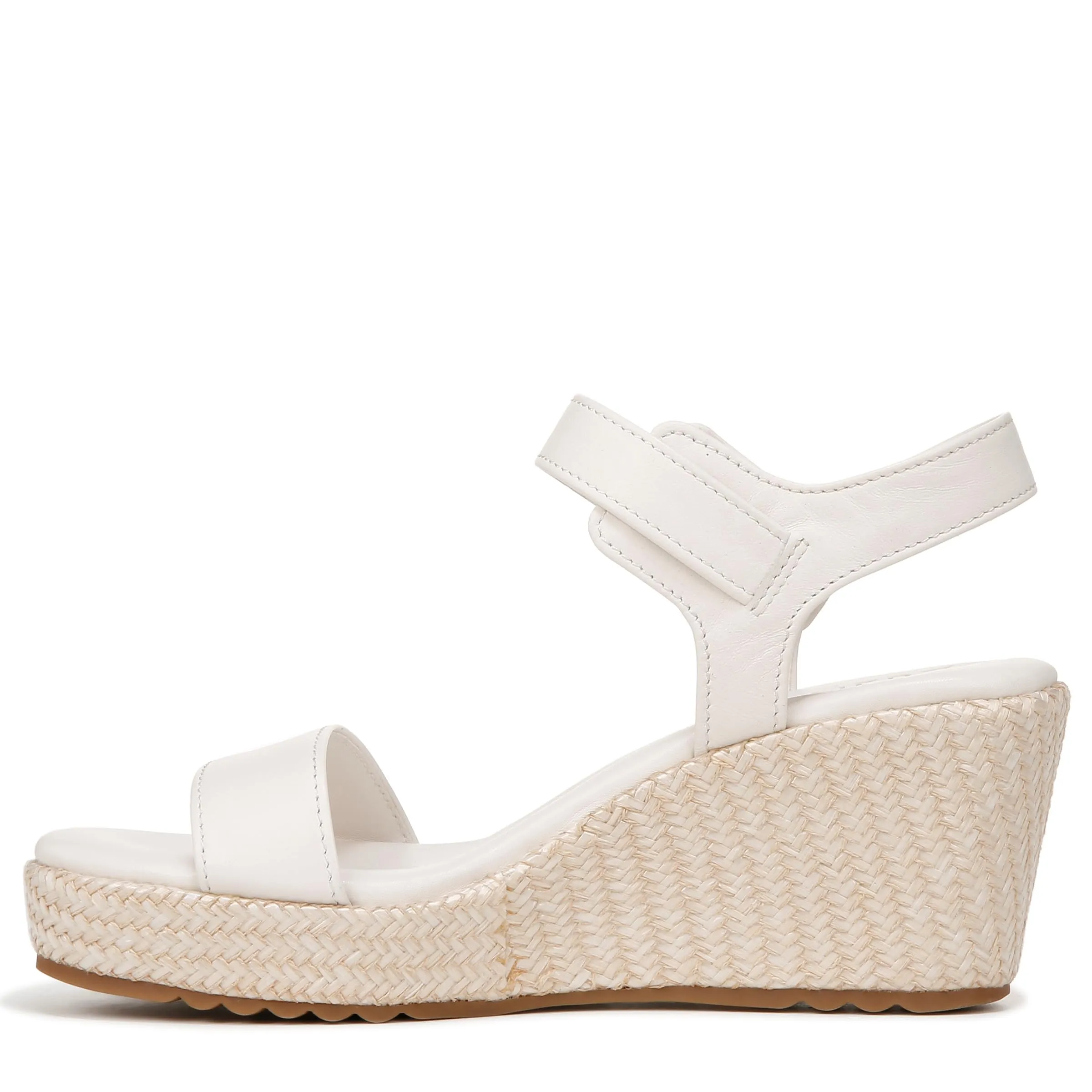 Naturalizer Womens Stella Open Toe Wedge Sandal Warm White Leather 9.5 W