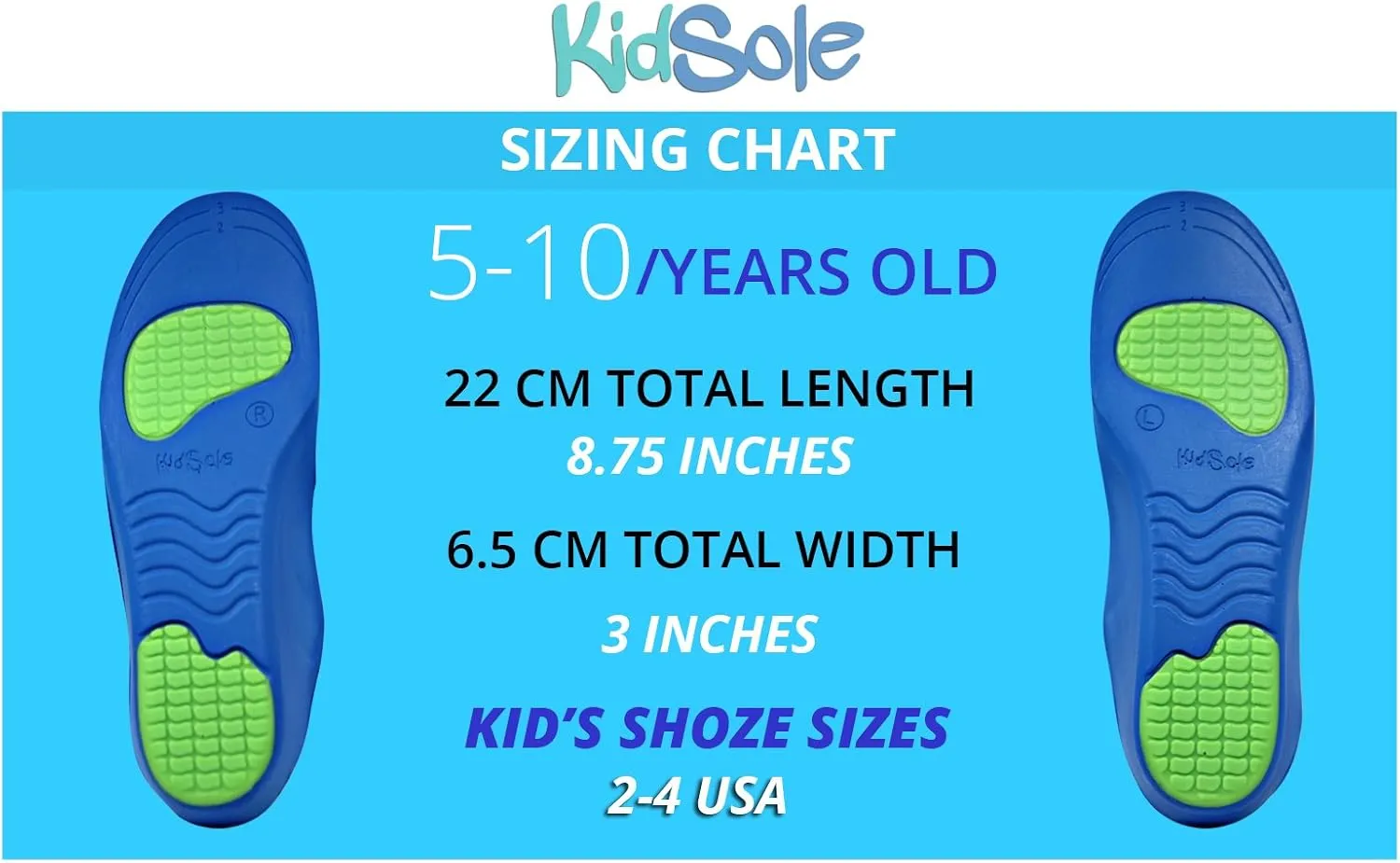 Neon Fix Orthotic - Max Arch Support Orthotic Premium Medical Grade Insole - for Pronation, Flat Feet, Foot and Arch Pain, Heel Pain and Alignment Issues ((22 CM) Kids Size 2-4)