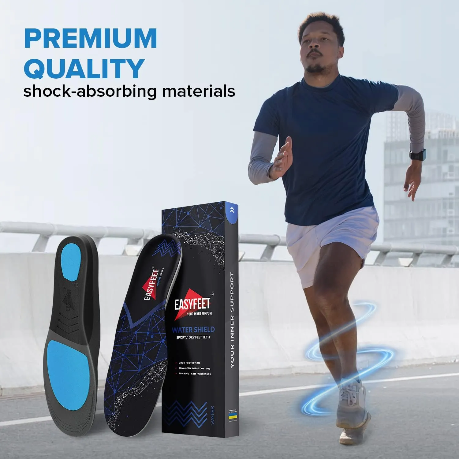 [New 2025] Orthotic Work Insoles - Work Boot Inserts for Standing All Day - Anti Fatigue Medium Arch Support Shoe Insoles Men Women Insert for Plantar Fasciitis - Flat Feet Leg Feet Pain Relief