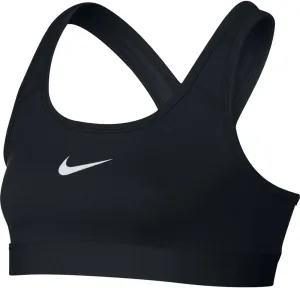Nike Kids Girl's Pro Medium Support Sports Bra (Little Kids/Big Kids) Black/Black/White MD (10-12 Big Kids)