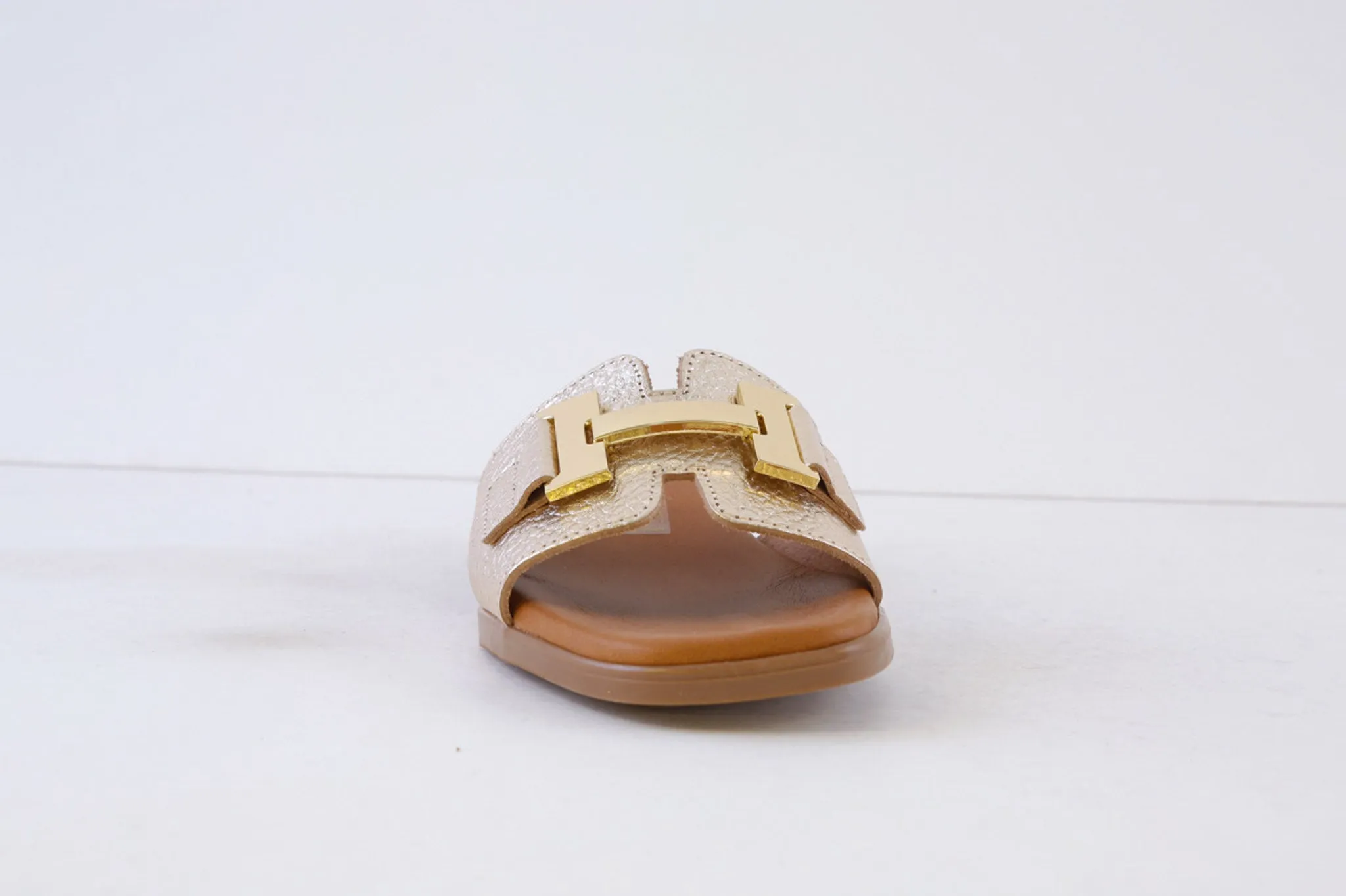 OH MY SANDALS - 5605 LOW HEEL MULE - GOLD