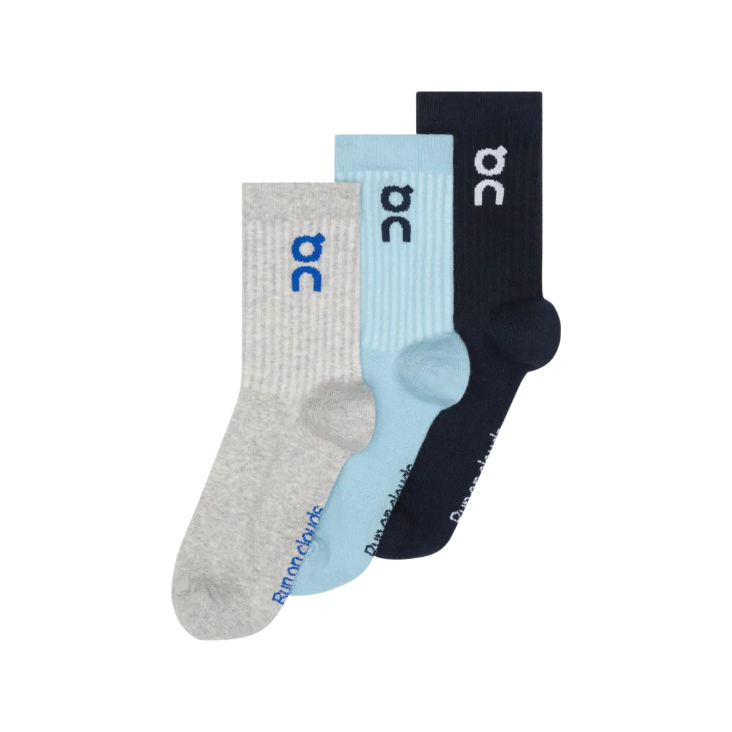 On Unisex Logo Sock High 3-Pack - Wash / Navy