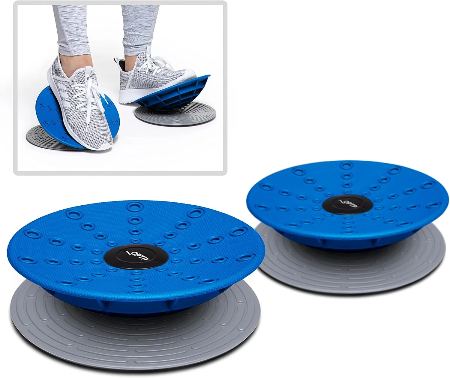 OPTP Dynamic Duo Balance & Stability Trainers (Pair) – Balance Trainer Set for Core Strength, Foot and Ankle Strengthening Equipment, Injury Recovery, Physical Therapy and Rehab Exercise - Includes Slip-Resistant Base