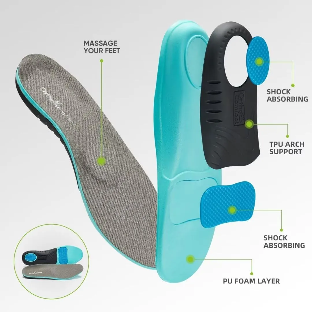 OrthoComfoot Men's Orthopedic Fashion Sneakers for Plantar Fasciitis: Comfortable Arch Support Walking Shoes for Flat Feet, Casual Orthotic Shoes for Foot and Heel Pain Relief