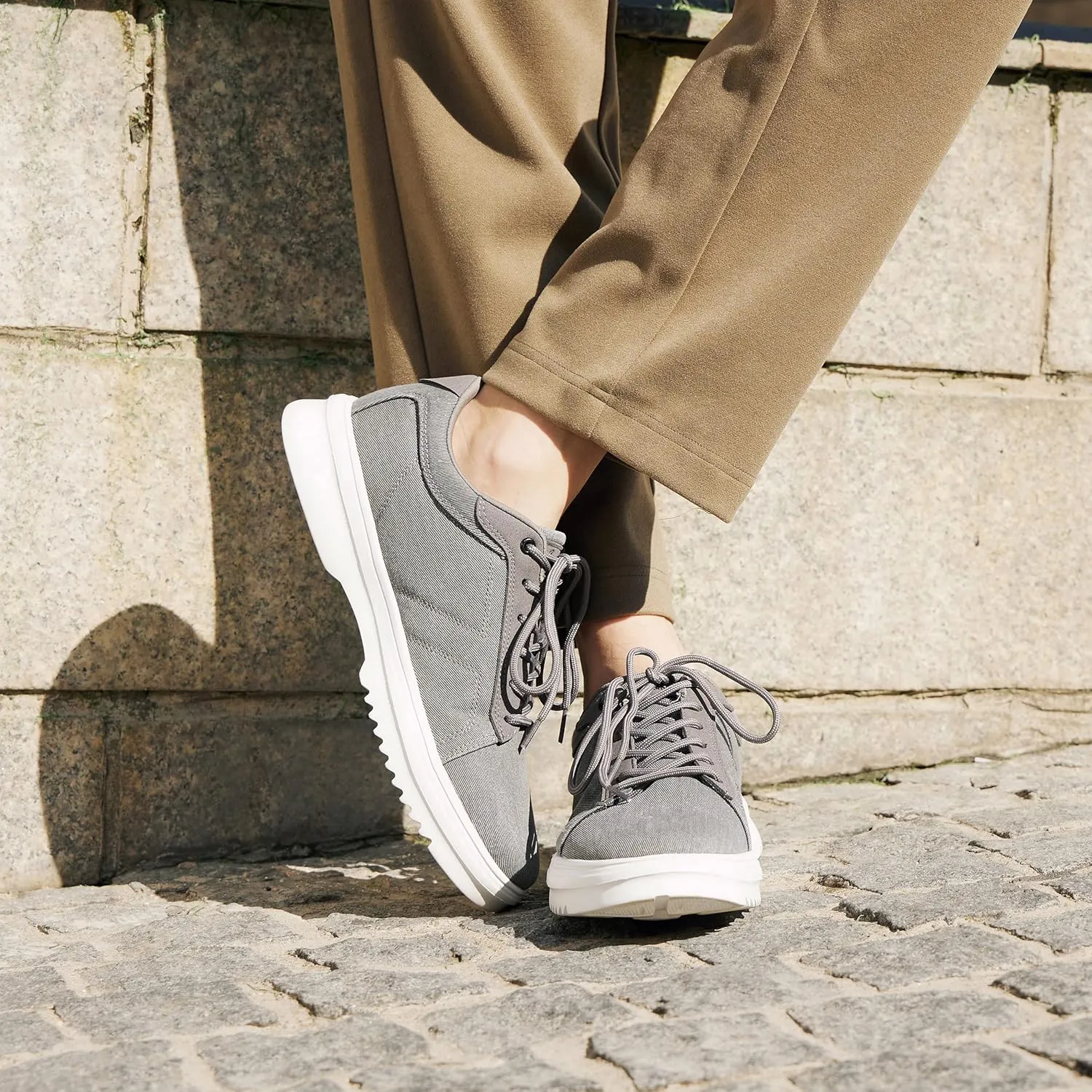 OrthoComfoot Men's Orthopedic Fashion Sneakers for Plantar Fasciitis: Comfortable Arch Support Walking Shoes for Flat Feet, Casual Orthotic Shoes for Foot and Heel Pain Relief