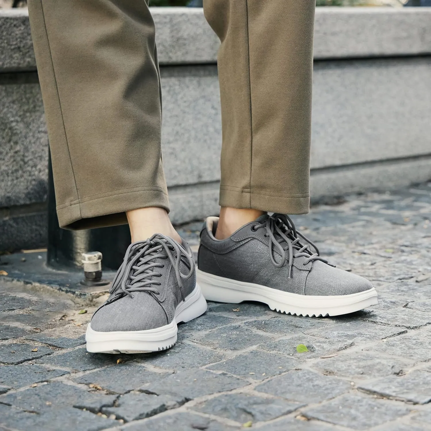 OrthoComfoot Men's Orthopedic Fashion Sneakers for Plantar Fasciitis: Comfortable Arch Support Walking Shoes for Flat Feet, Casual Orthotic Shoes for Foot and Heel Pain Relief