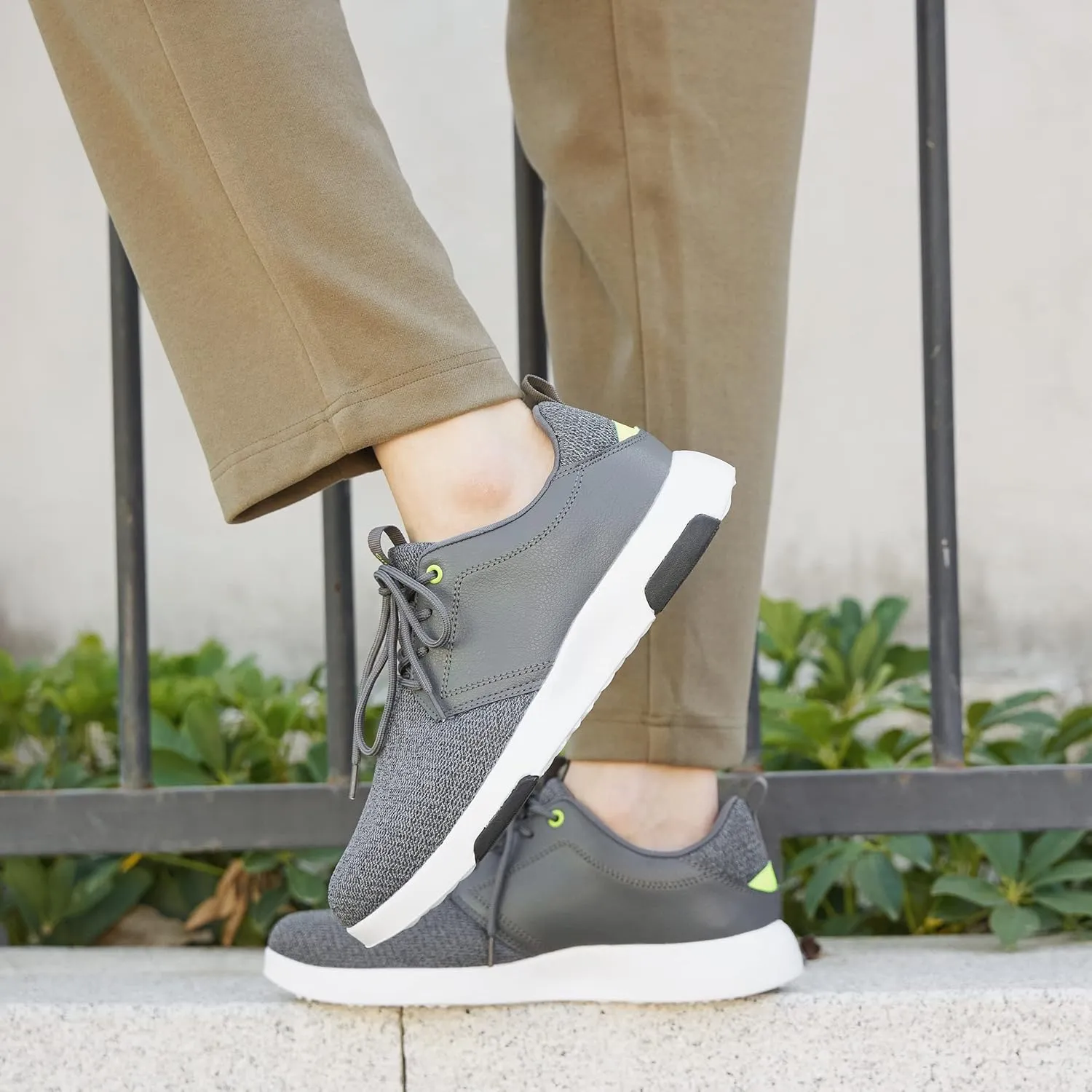 OrthoComfoot Men's Orthopedic Fashion Sneakers with Arch Support: Comfortable Plantar Fasciitis Walking Shoes, Casual Breathable Flat Feet Shoes for Foot and Heel Pain Relief