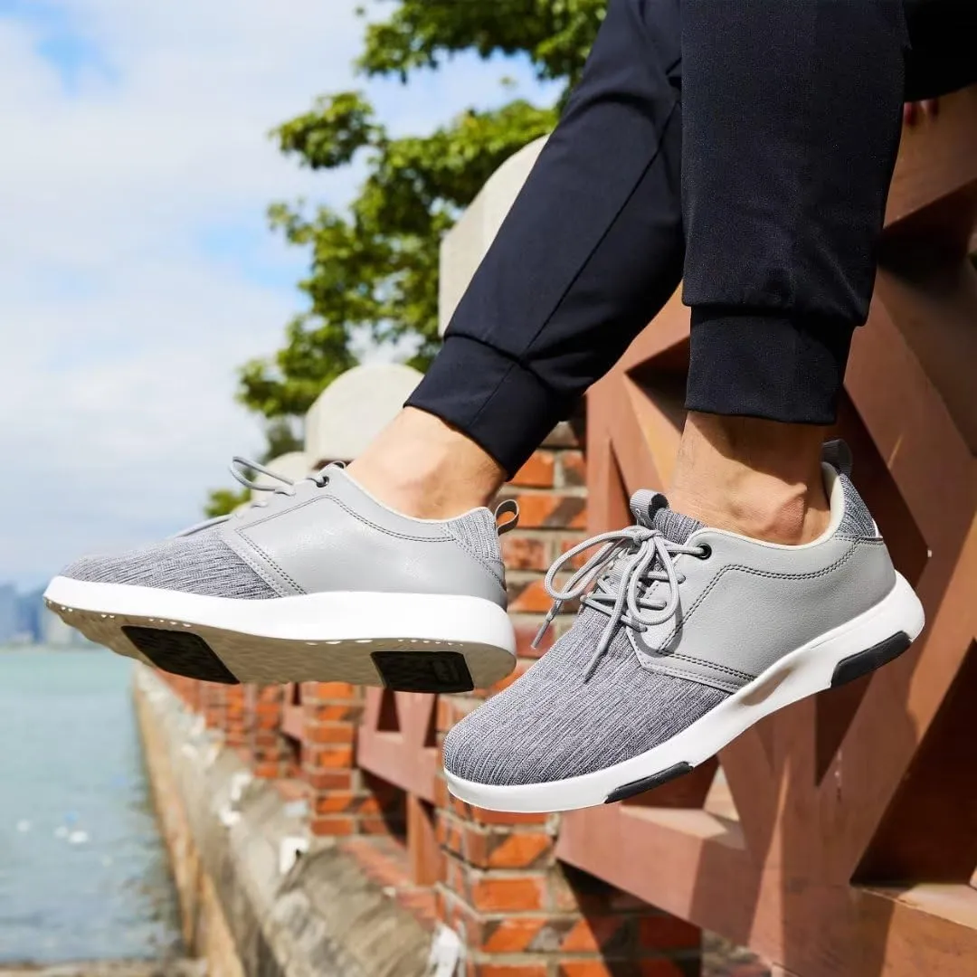 OrthoComfoot Men's Orthopedic Fashion Sneakers with Arch Support: Comfortable Plantar Fasciitis Walking Shoes, Casual Breathable Flat Feet Shoes for Foot and Heel Pain Relief