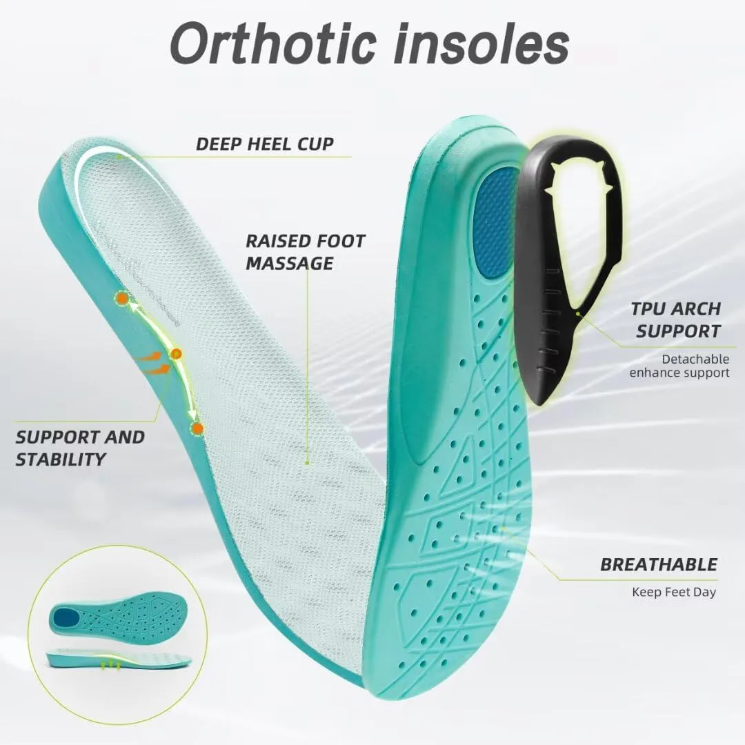 OrthoComfoot Women's Orthopedic Diabetic Wide Walking Shoes: Comfortable Casual Arch Support Plantar Fasciitis Fashion Sneakers, Work Tennis Orthotic High Arch Swollen Feet Shoes for Foot Heel Pain