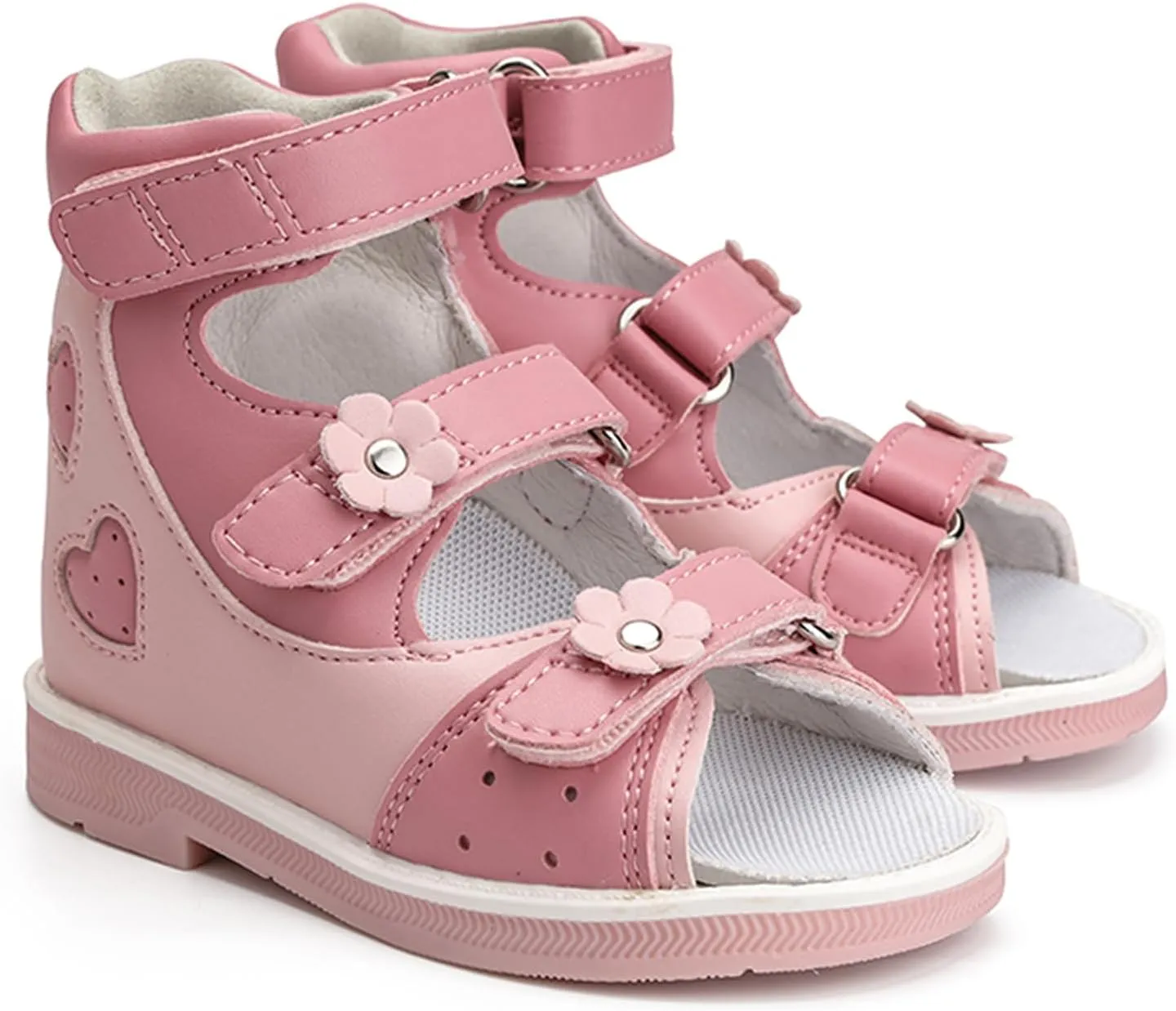 Orthopedic Sandals for girls with Hollowed Out Heart Pattern,High-top AFO Shoes with Arch and Ankle Support