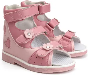 Orthopedic Sandals for girls with Hollowed Out Heart Pattern,High-top AFO Shoes with Arch and Ankle Support