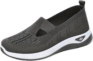 Orthopedic Walking Shoes for Women,2025 New Orthowalkway Womens Shoes,Woven Orthopedic Breathable Walking Sneaker Non-Slip Arch Support Slip on Shoes