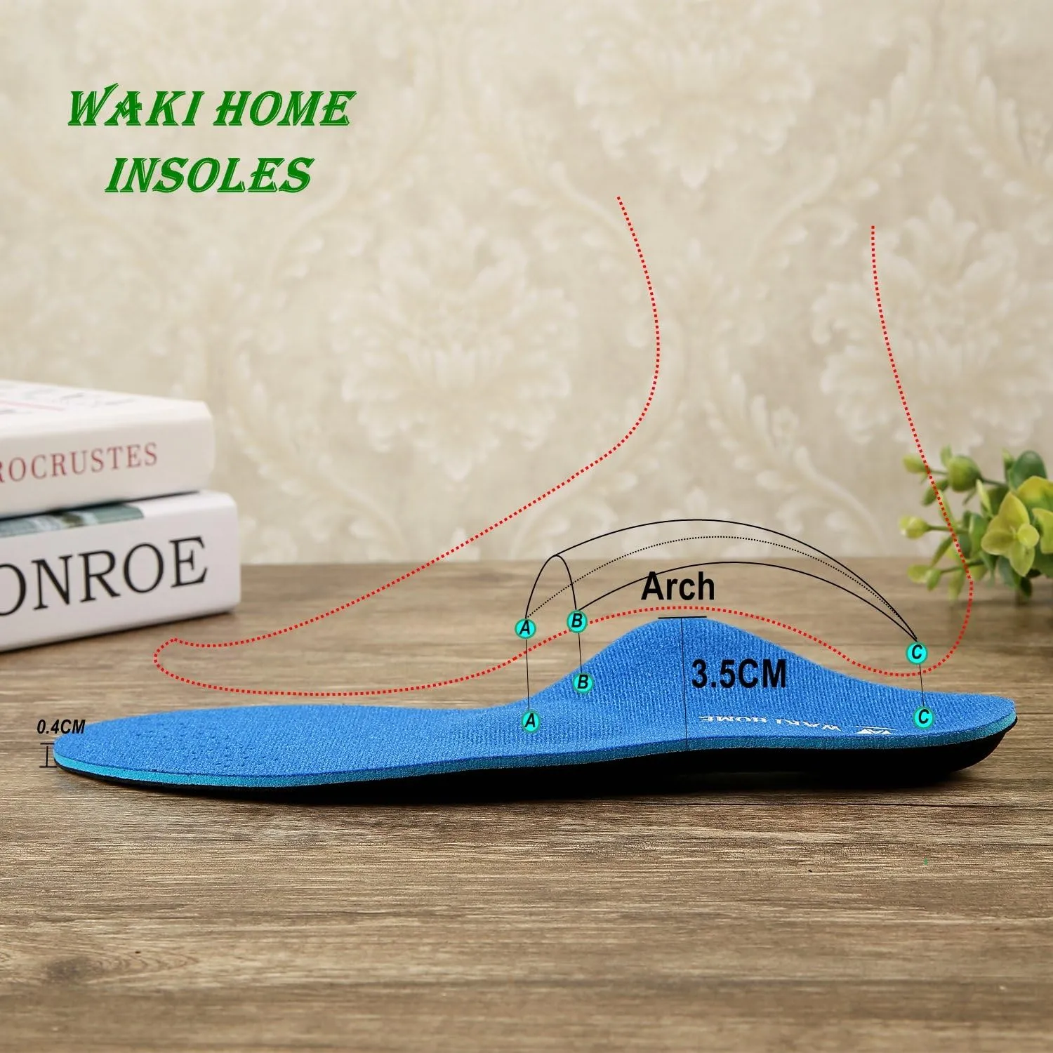 Orthotics Insoles/Inserts/Pads with Arch Supports for Flat Feet,Plantar Fasciitis,Feet Pain,Pronation,Metatarsal Support for Men and Women