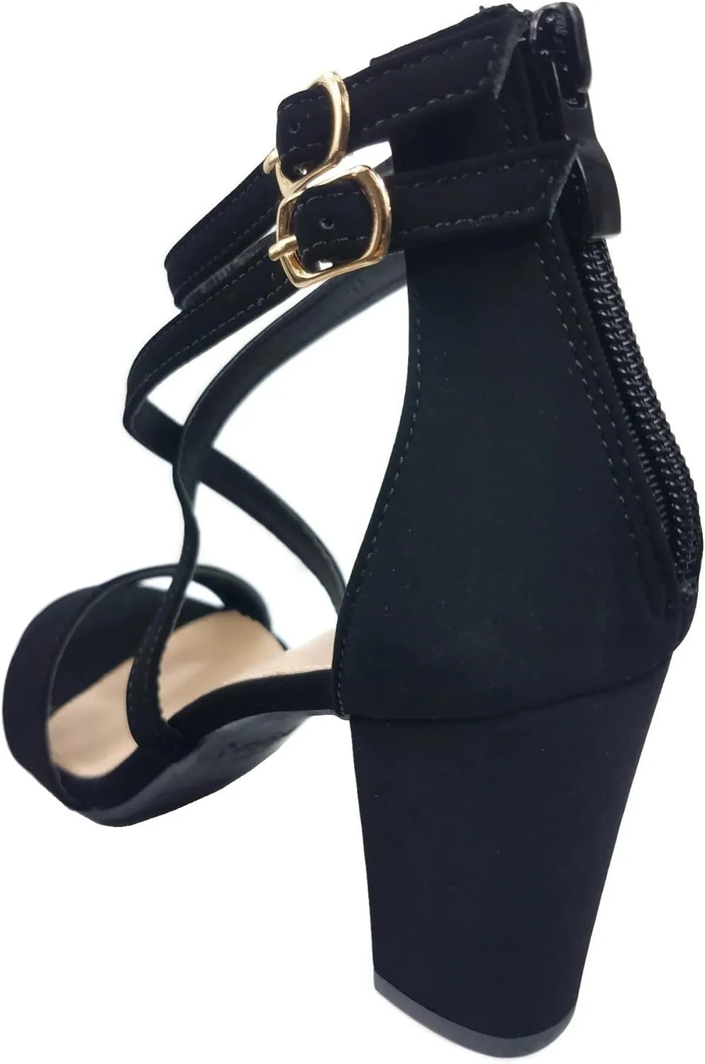 Over The Toe Cross Strap Block Heel Open Toe Dress Sandal