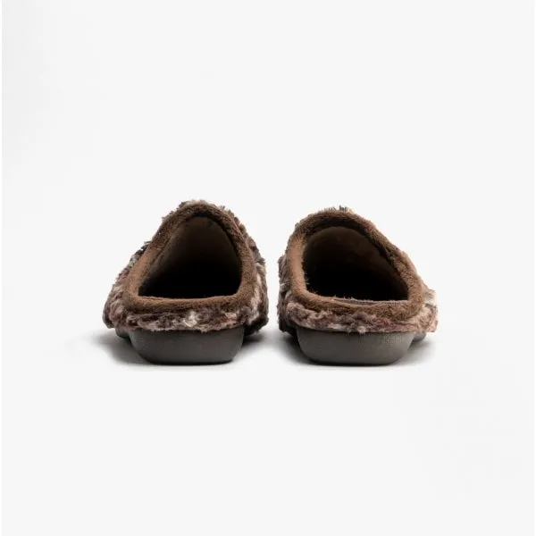 Padders LYNX Womens (EE Fit) Mule Slippers Brown