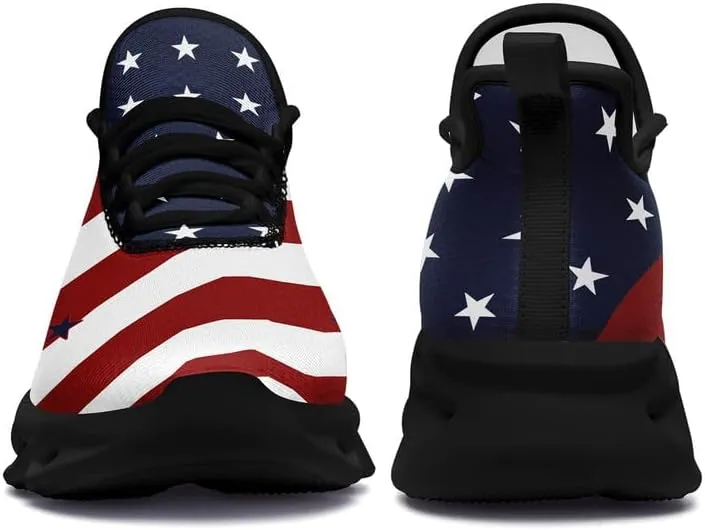 Patriotic Veterans Casual Sneaker American Flag Jogging Running Shoes Breathable Walking Flat Shoe for Men Women