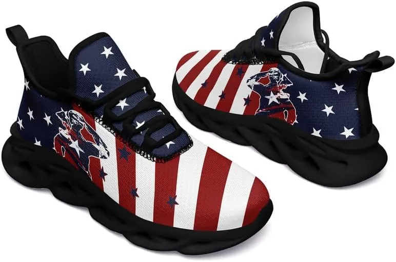 Patriotic Veterans Casual Sneaker American Flag Jogging Running Shoes Breathable Walking Flat Shoe for Men Women