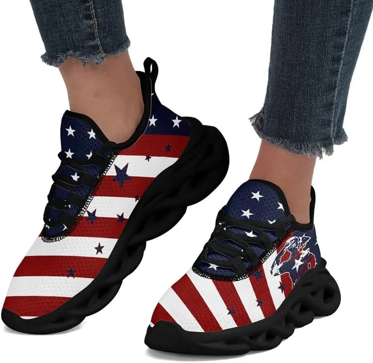 Patriotic Veterans Casual Sneaker American Flag Jogging Running Shoes Breathable Walking Flat Shoe for Men Women